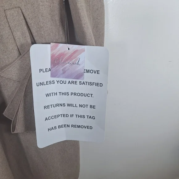 Chicwish Tan Open Front Coat - Picture 3 of 5